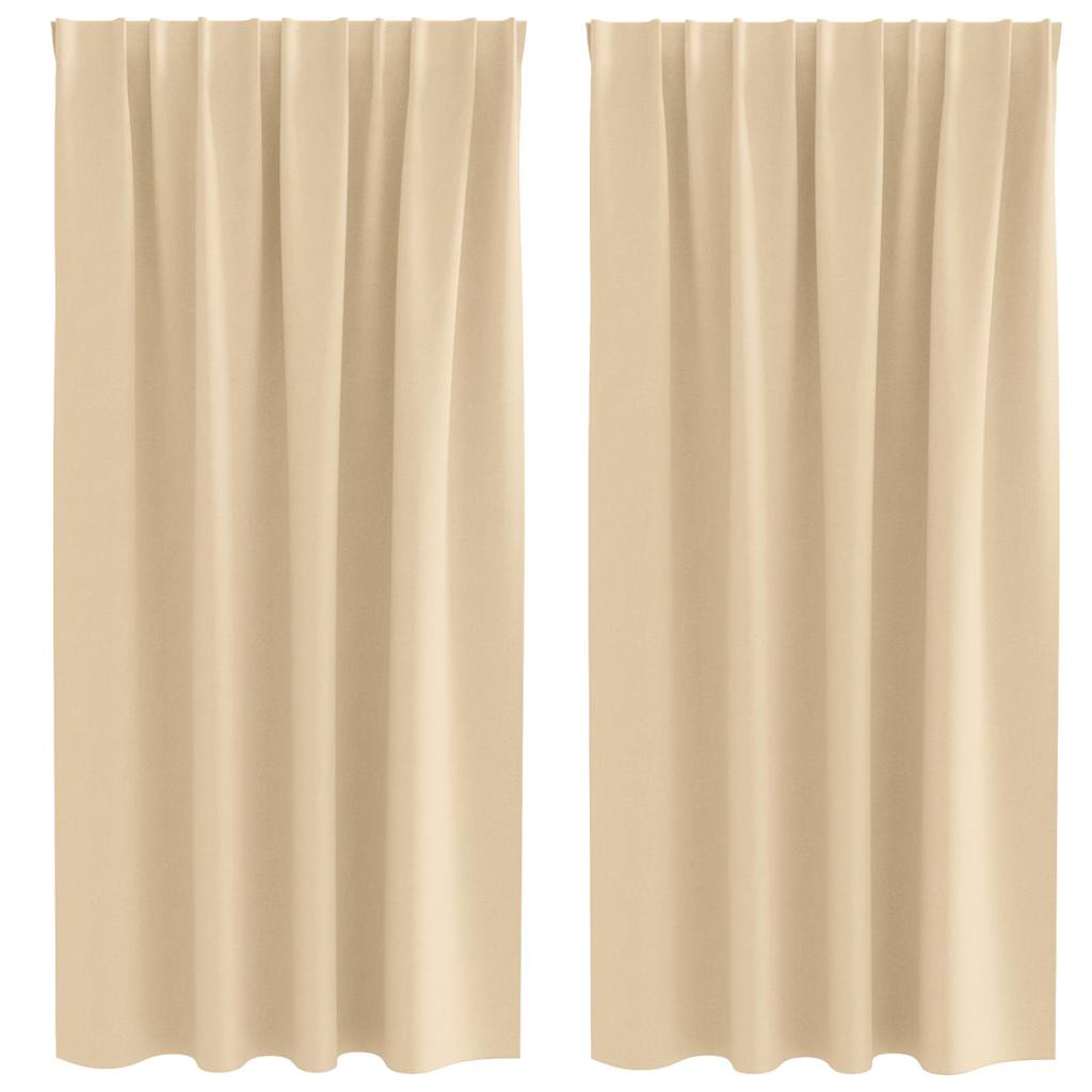 Vorhänge mit Vorhängen 2 pcs Creme Polyester