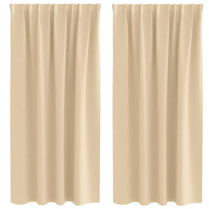 Vorhänge mit Vorhängen 2 pcs Creme Polyester
