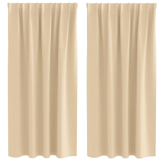 Vorhänge mit Vorhängen 2 pcs Creme Polyester