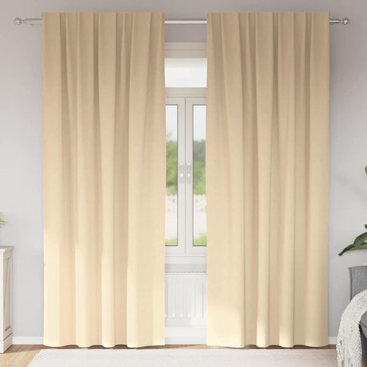 Vorhänge mit Vorhängen 2 pcs Creme Polyester