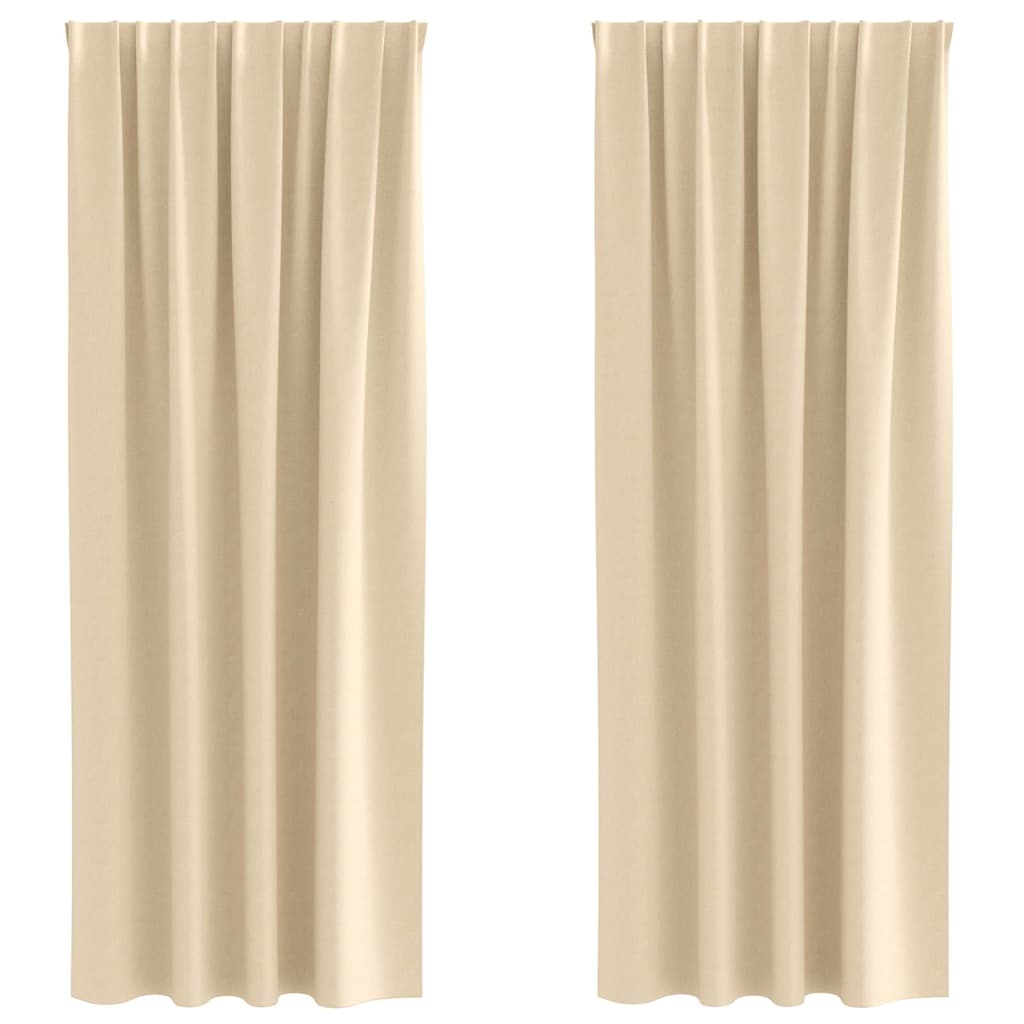 Vorhänge mit Vorhängen 2 pcs Creme Polyester