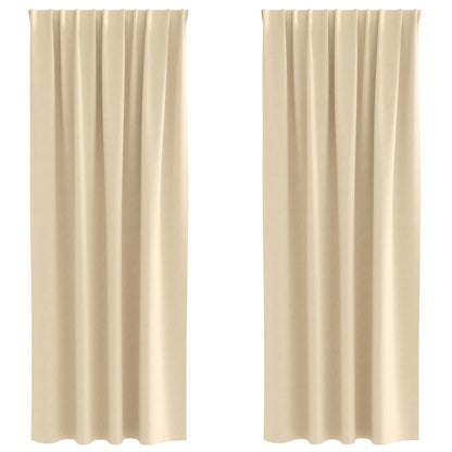 Vorhänge mit Vorhängen 2 pcs Creme Polyester