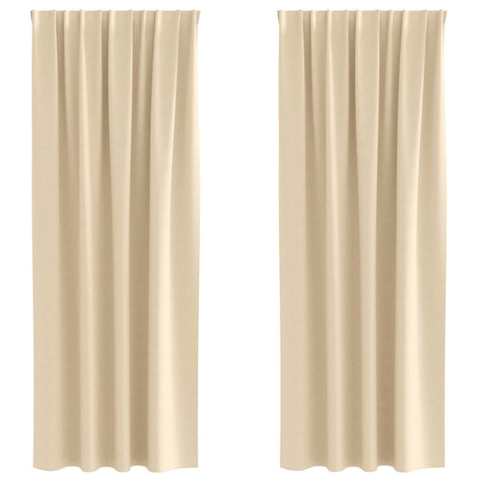 Vorhänge mit Vorhängen 2 pcs Creme Polyester
