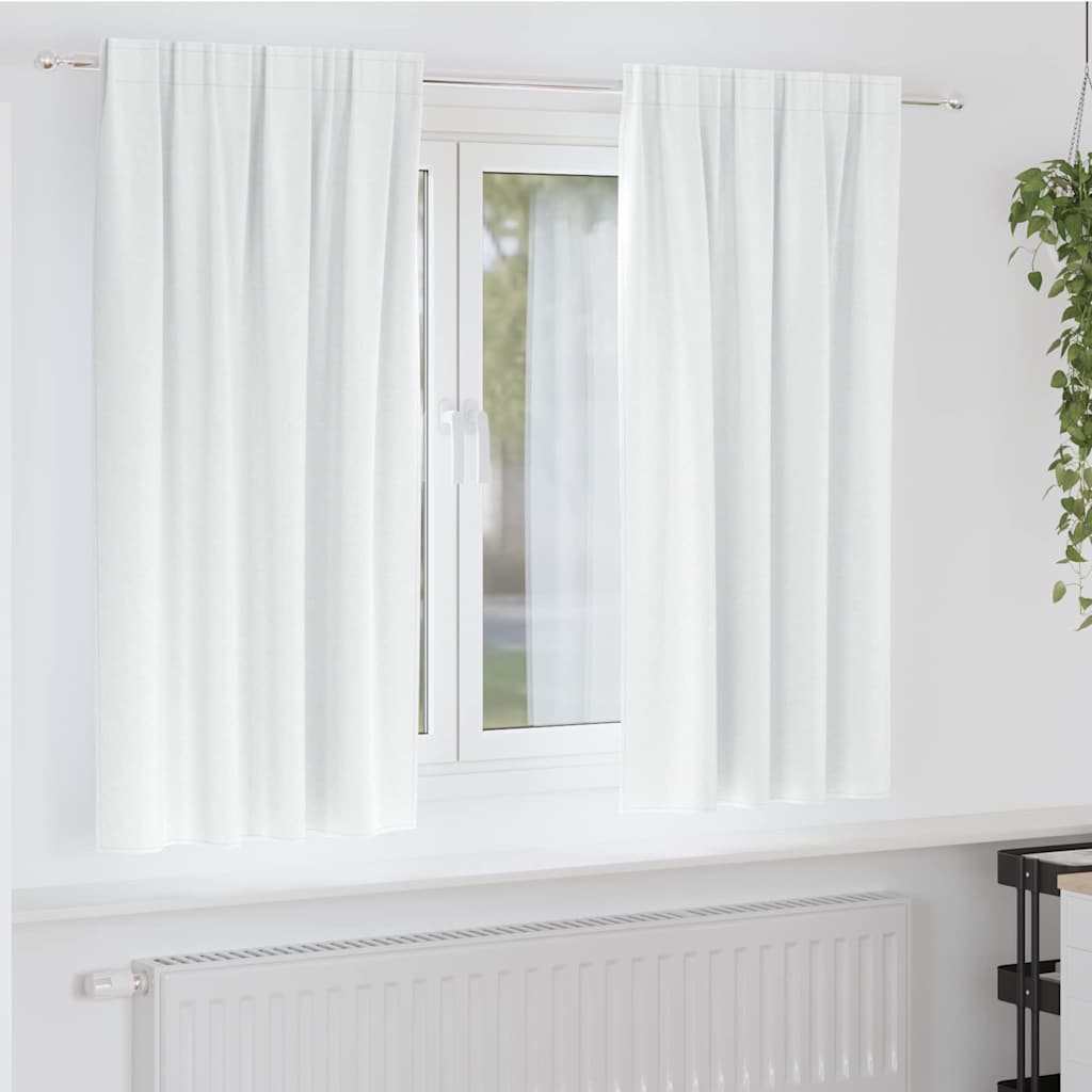 Vorhänge mit Vorhängen 2 pcs Helles Weiß Polyester