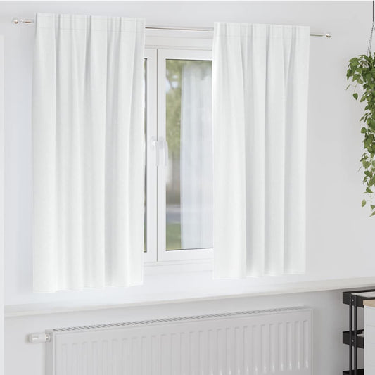 Vorhänge mit Vorhängen 2 pcs Helles Weiß Polyester