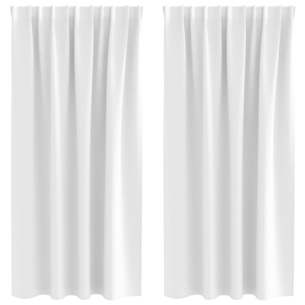Vorhänge mit Vorhängen 2 pcs Helles Weiß Polyester