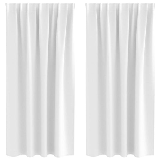 Vorhänge mit Vorhängen 2 pcs Helles Weiß Polyester