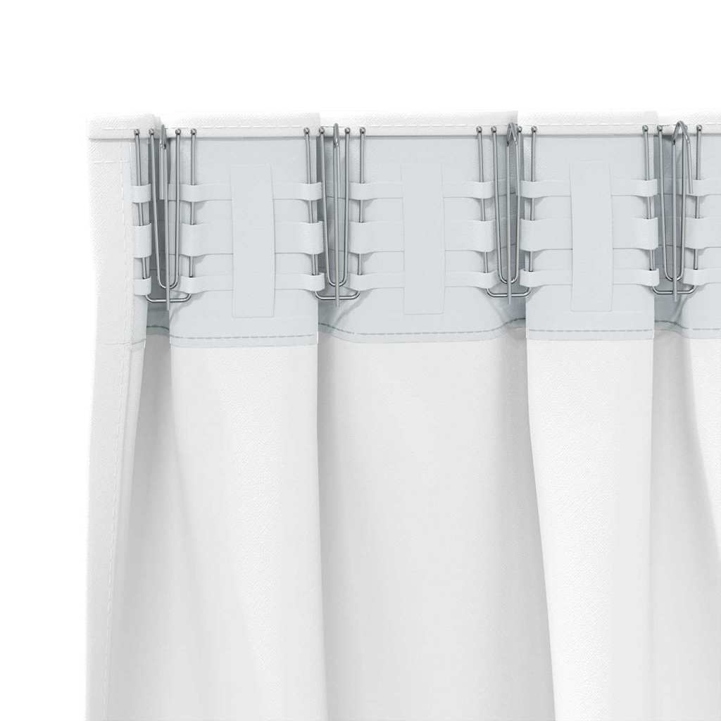 Vorhänge mit Vorhängen 2 pcs Reinweiß Polyester
