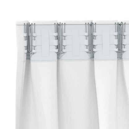 Vorhänge mit Vorhängen 2 pcs Reinweiß Polyester