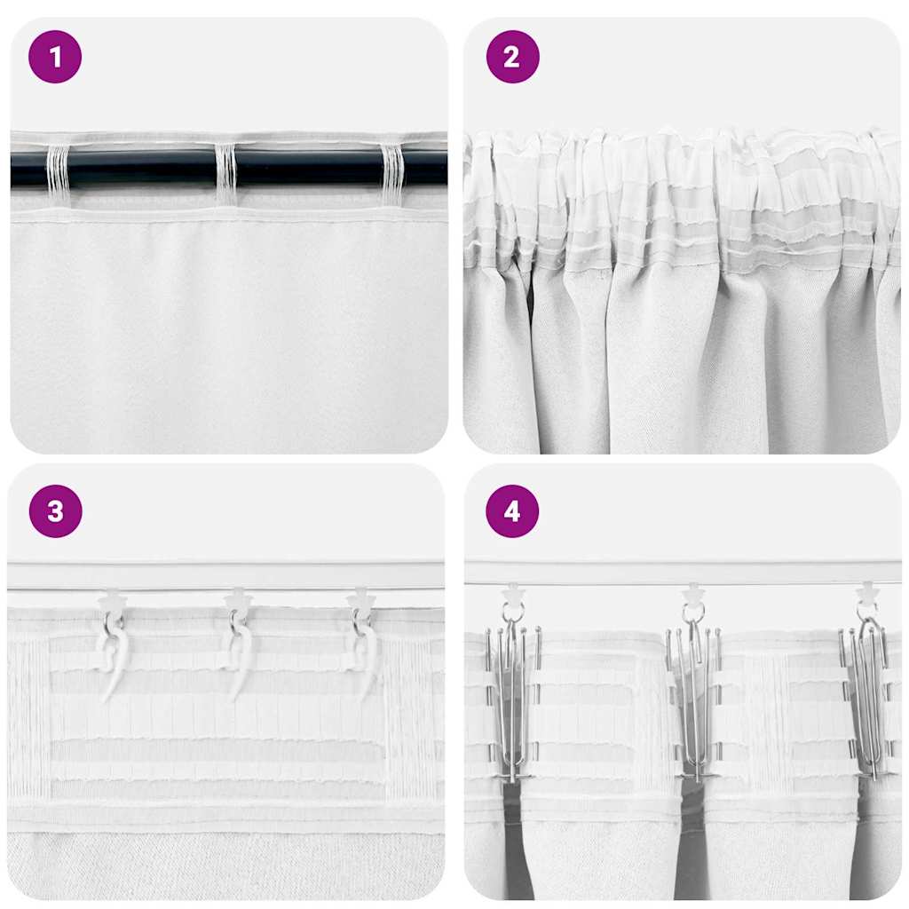 Vorhänge mit Vorhängen 2 pcs Reinweiß Polyester