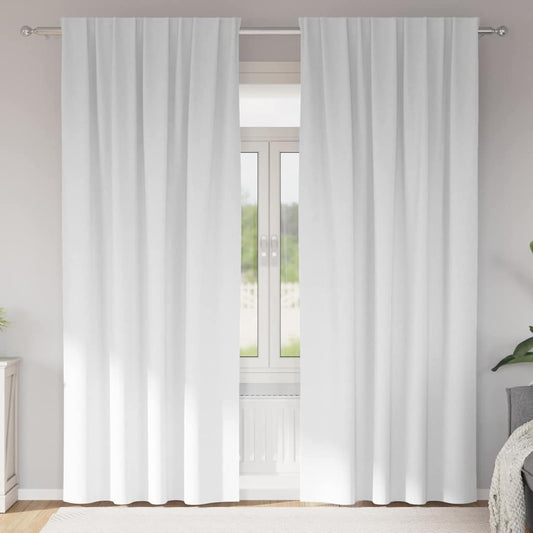 Vorhänge mit Vorhängen 2 pcs Reinweiß Polyester