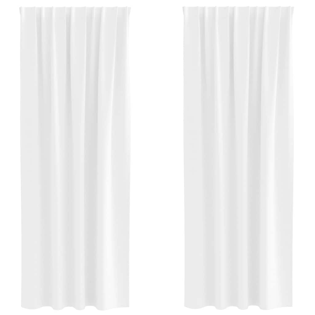 Vorhänge mit Vorhängen 2 pcs Reinweiß Polyester