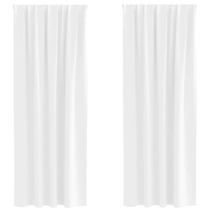 Vorhänge mit Vorhängen 2 pcs Reinweiß Polyester