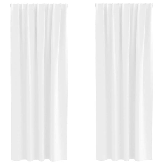 Vorhänge mit Vorhängen 2 pcs Reinweiß Polyester
