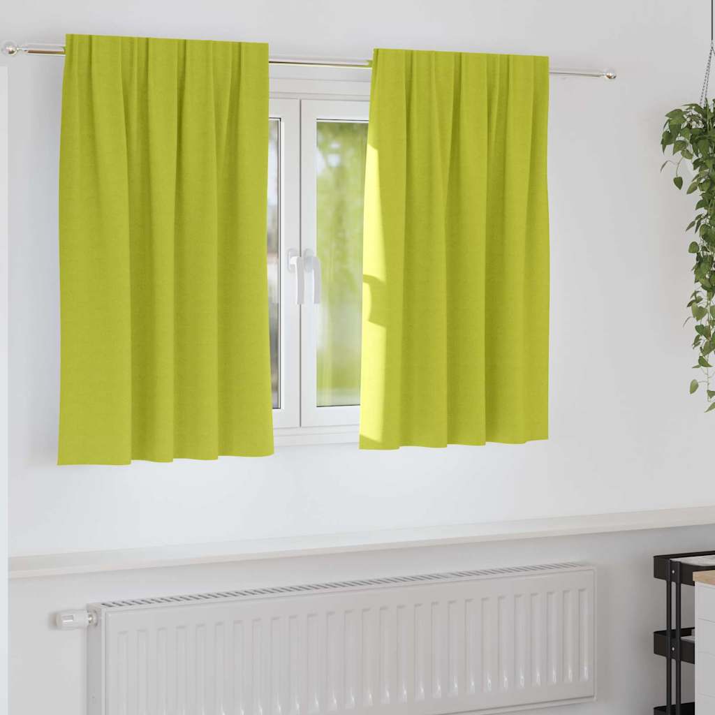Vorhänge mit Vorhängen 2 pcs Apfelgrün Polyester