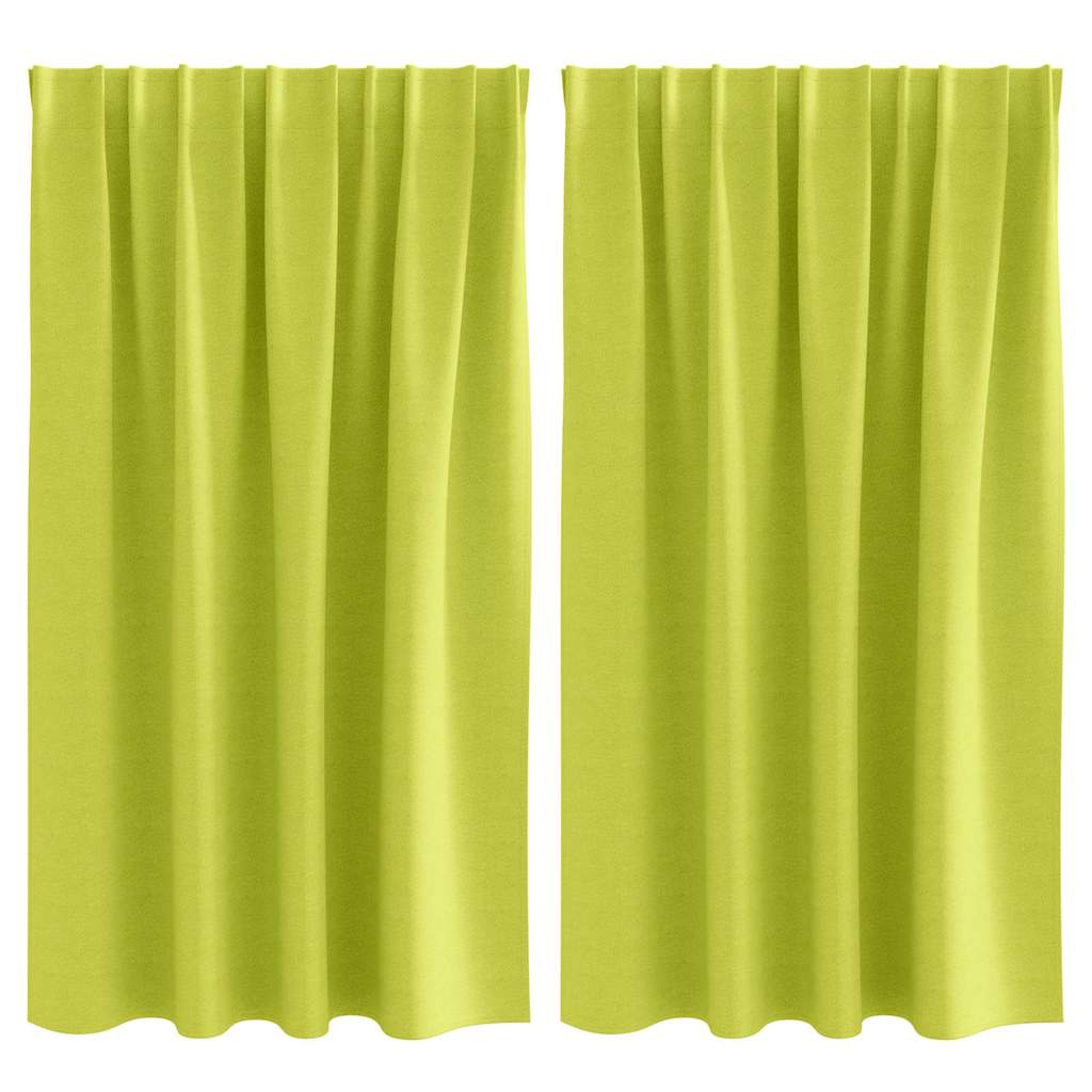 Vorhänge mit Vorhängen 2 pcs Apfelgrün Polyester