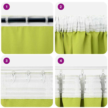 Vorhänge mit Vorhängen 2 pcs Apfelgrün Polyester