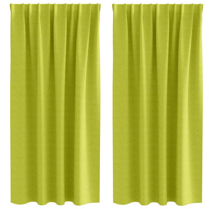 Vorhänge mit Vorhängen 2 pcs Apfelgrün Polyester