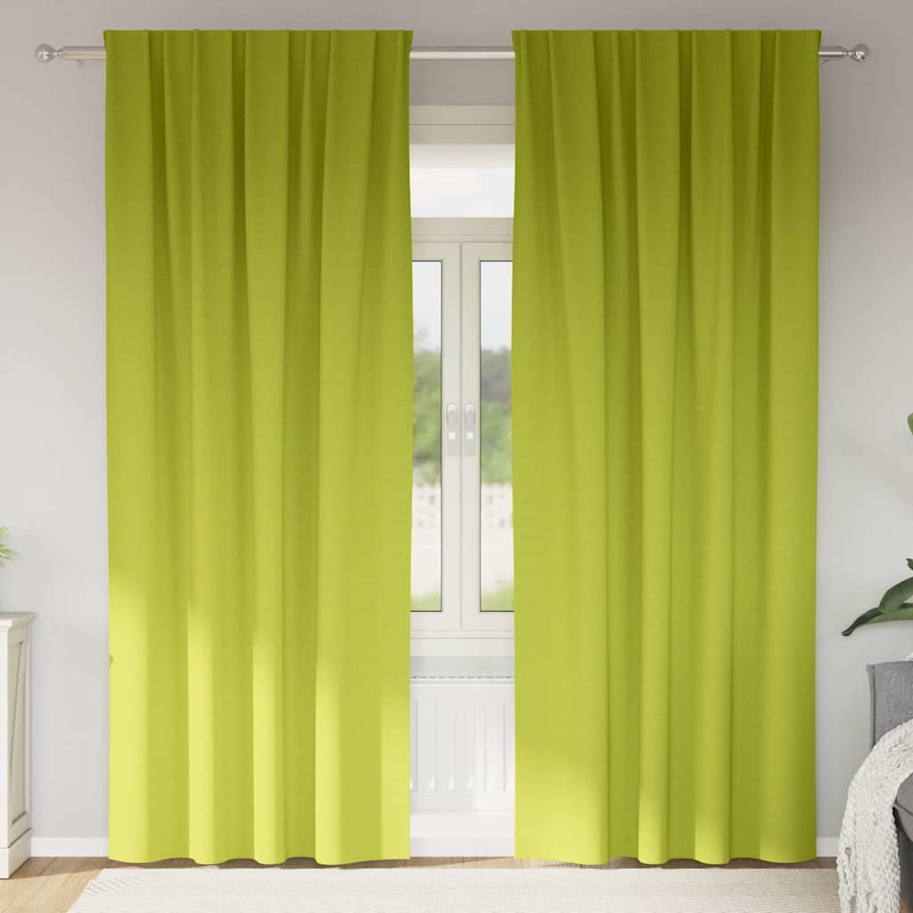 Vorhänge mit Vorhängen 2 pcs Apfelgrün Polyester