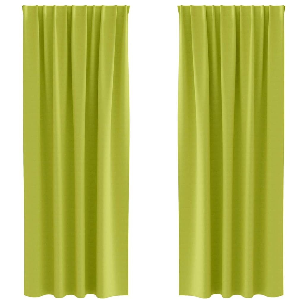 Vorhänge mit Vorhängen 2 pcs Apfelgrün Polyester