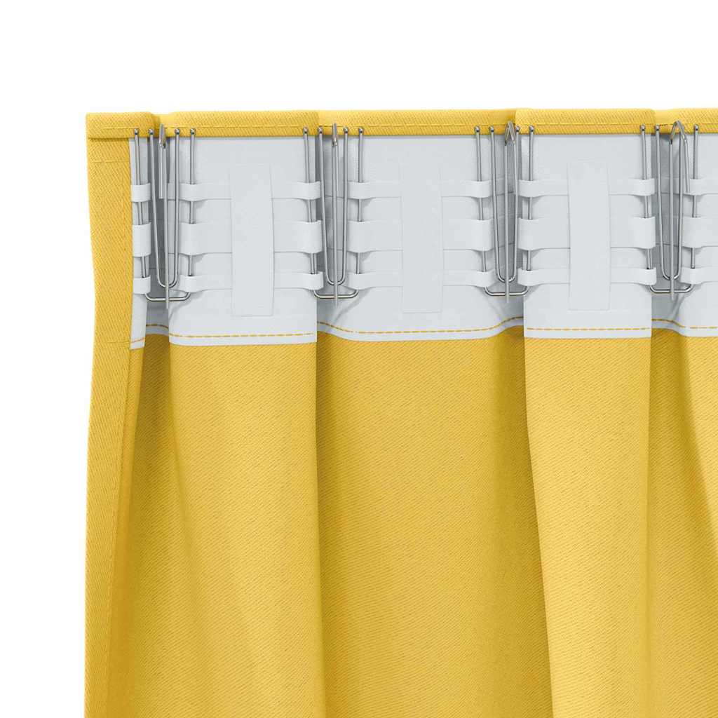 Vorhänge mit Vorhängen 2 pcs Senfgelb Polyester
