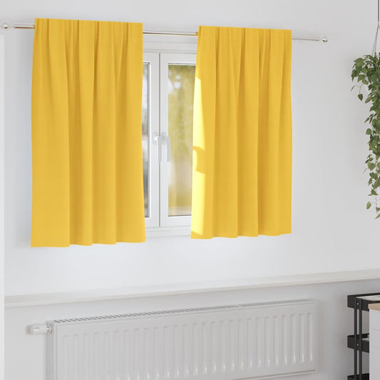 Vorhänge mit Vorhängen 2 pcs Senfgelb Polyester