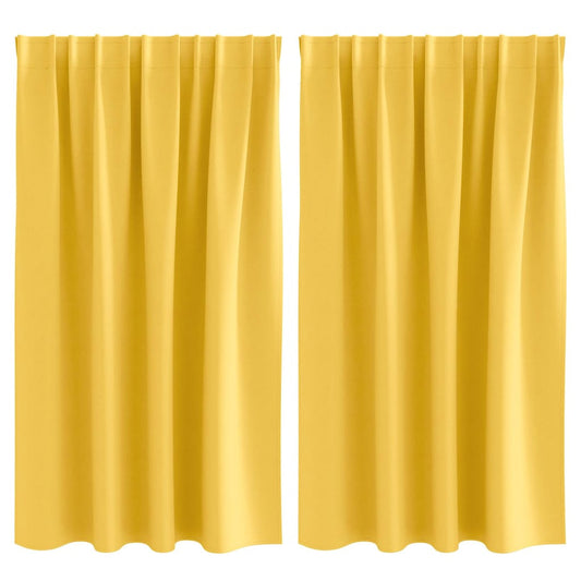 Vorhänge mit Vorhängen 2 pcs Senfgelb Polyester