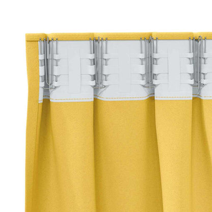 Vorhänge mit Vorhängen 2 pcs Senfgelb Polyester