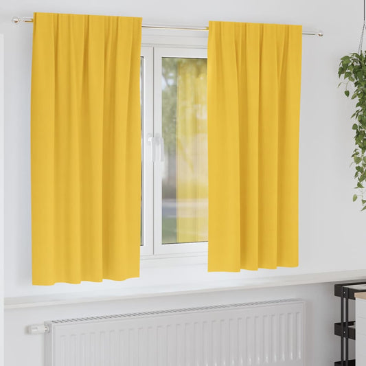 Vorhänge mit Vorhängen 2 pcs Senfgelb Polyester