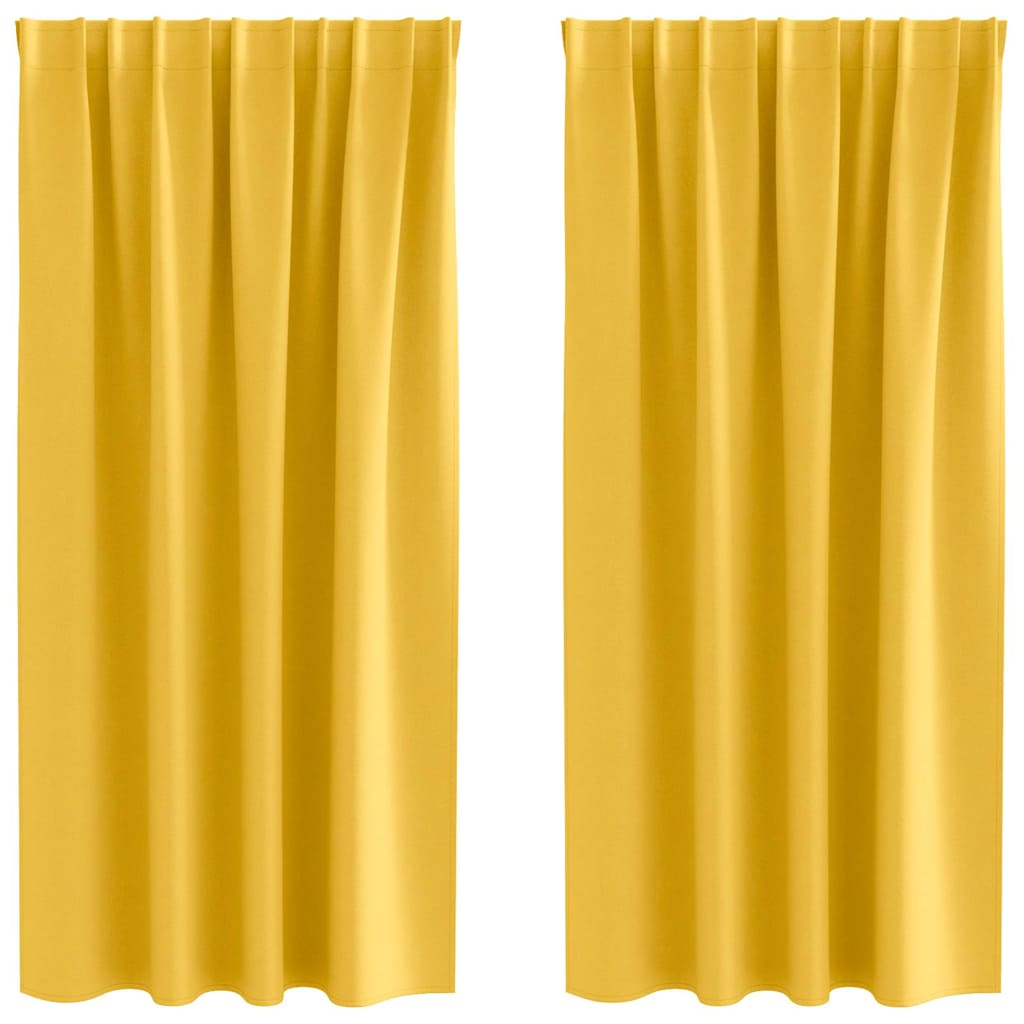 Vorhänge mit Vorhängen 2 pcs Senfgelb Polyester