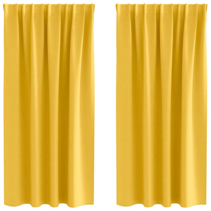Vorhänge mit Vorhängen 2 pcs Senfgelb Polyester