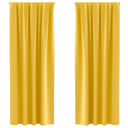 Vorhänge mit Vorhängen 2 pcs Senfgelb Polyester