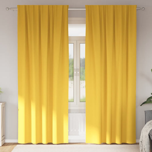 Vorhänge mit Vorhängen 2 pcs Senfgelb Polyester