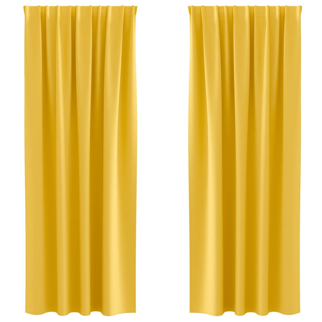 Vorhänge mit Vorhängen 2 pcs Senfgelb Polyester