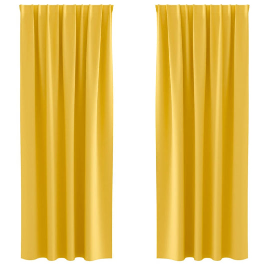 Vorhänge mit Vorhängen 2 pcs Senfgelb Polyester