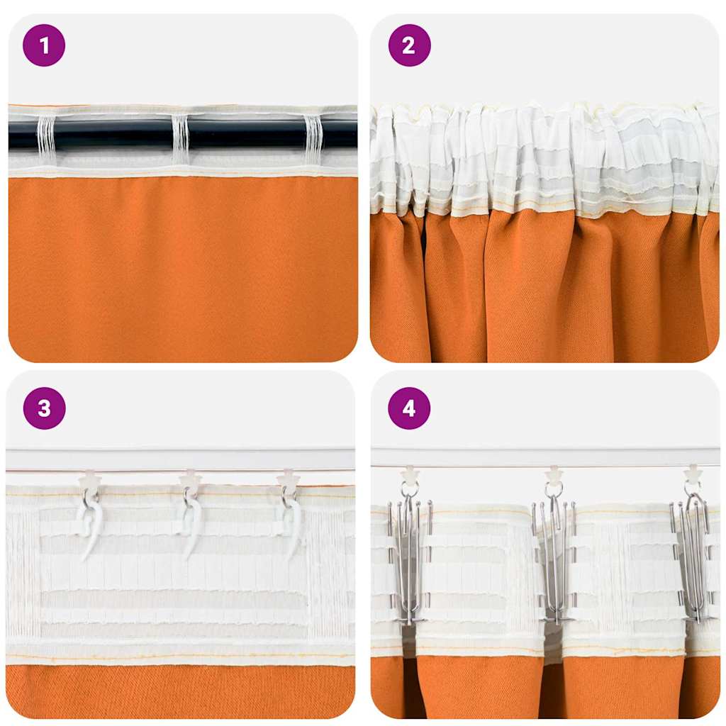 Vorhänge mit Vorhängen 2 pcs Orange Polyester
