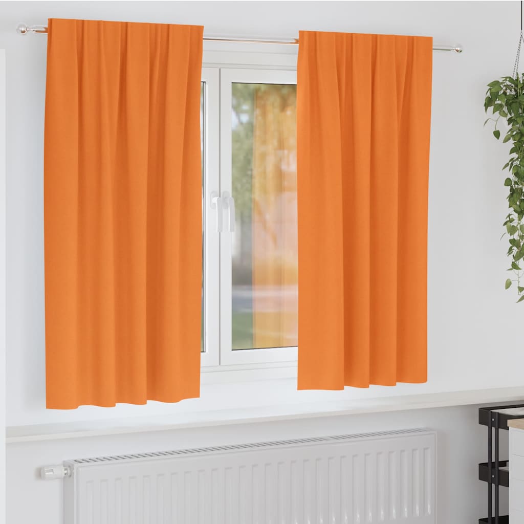 Vorhänge mit Vorhängen 2 pcs Orange Polyester
