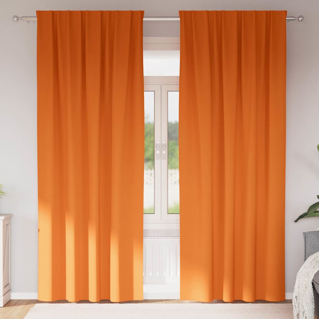 Vorhänge mit Vorhängen 2 pcs Leuchtendes Orange Polyester