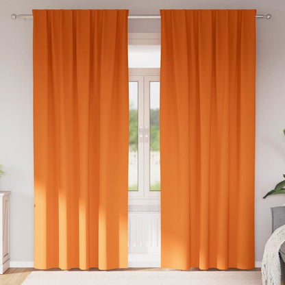 Vorhänge mit Vorhängen 2 pcs Leuchtendes Orange Polyester