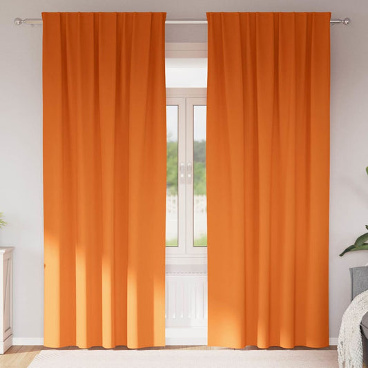 Vorhänge mit Vorhängen 2 pcs Leuchtendes Orange Polyester