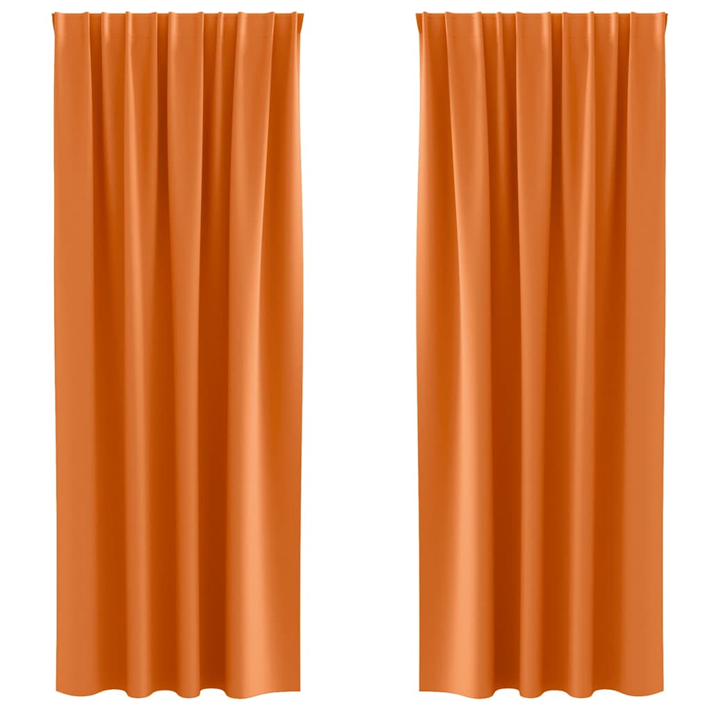 Vorhänge mit Vorhängen 2 pcs Leuchtendes Orange Polyester