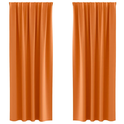 Vorhänge mit Vorhängen 2 pcs Leuchtendes Orange Polyester
