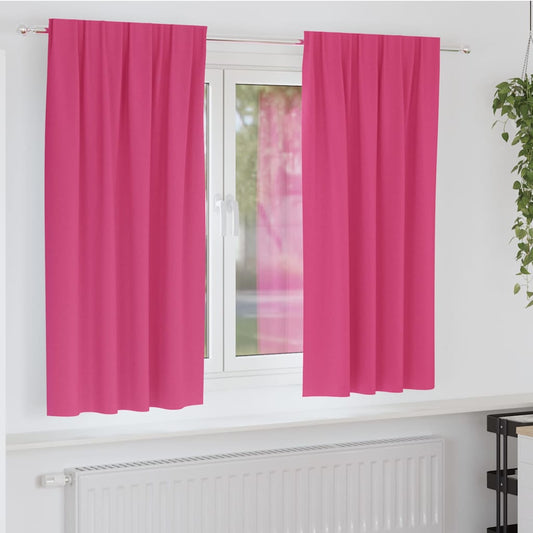 Vorhänge mit Vorhängen 2 pcs Leuchtendes Pink Polyester