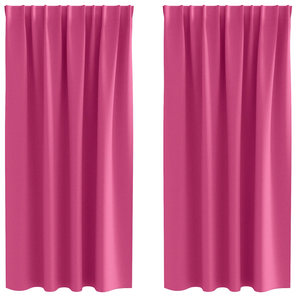 Vorhänge mit Vorhängen 2 pcs Leuchtendes Pink Polyester
