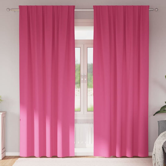 Vorhänge mit Vorhängen 2 pcs Leuchtendes Pink Polyester