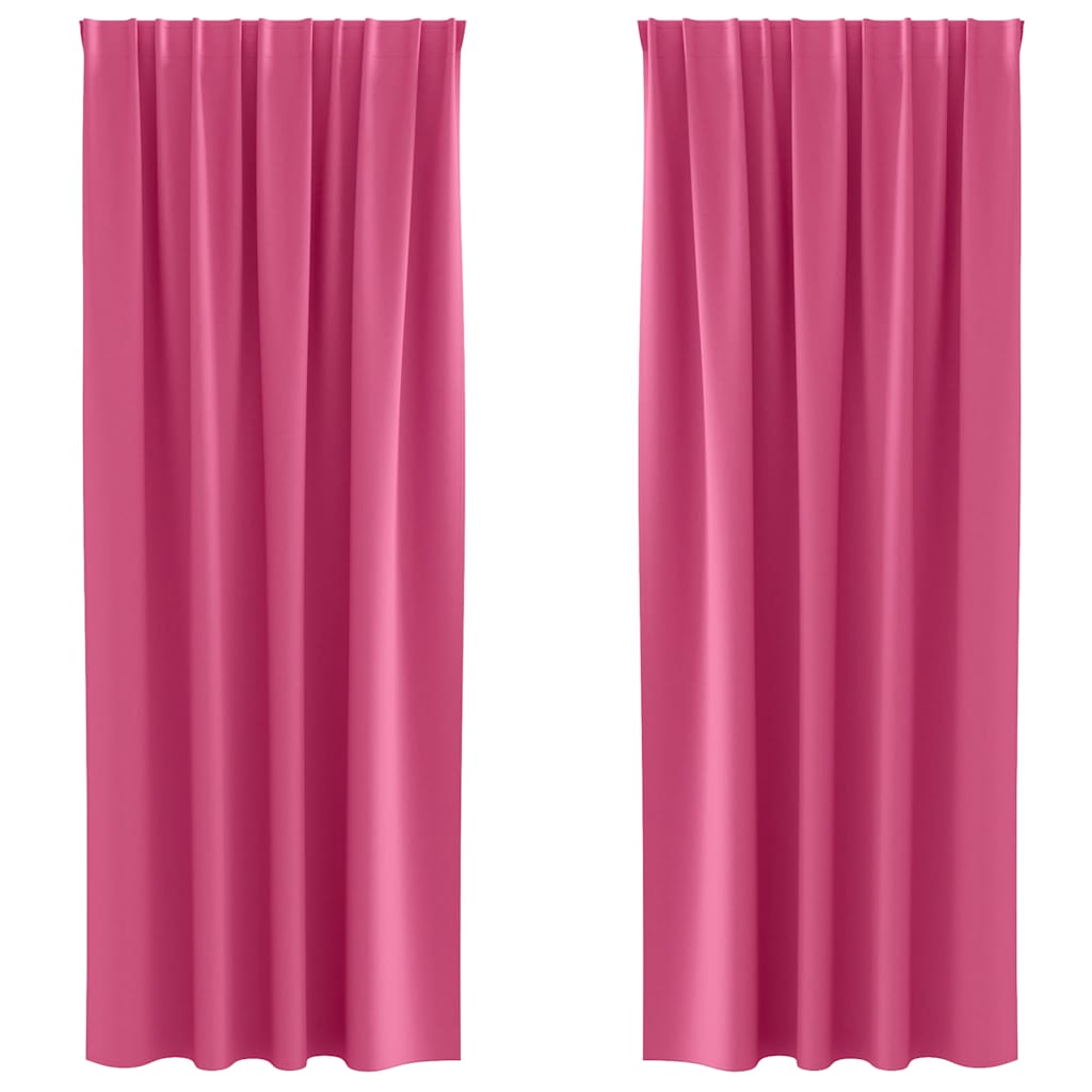 Vorhänge mit Vorhängen 2 pcs Leuchtendes Pink Polyester