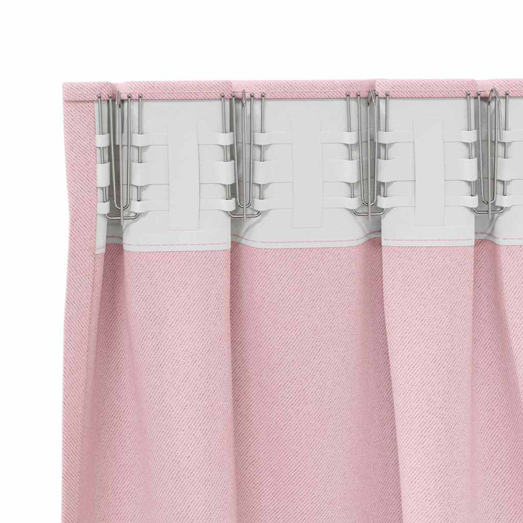 Vorhänge mit Vorhängen 2 pcs Baby Pink Polyester