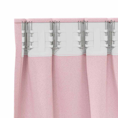 Vorhänge mit Vorhängen 2 pcs Baby Pink Polyester