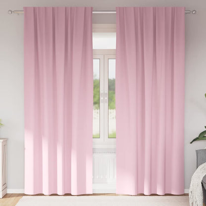 Vorhänge mit Vorhängen 2 pcs Baby Pink Polyester