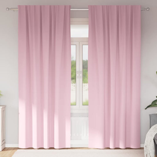 Vorhänge mit Vorhängen 2 pcs Baby Pink Polyester